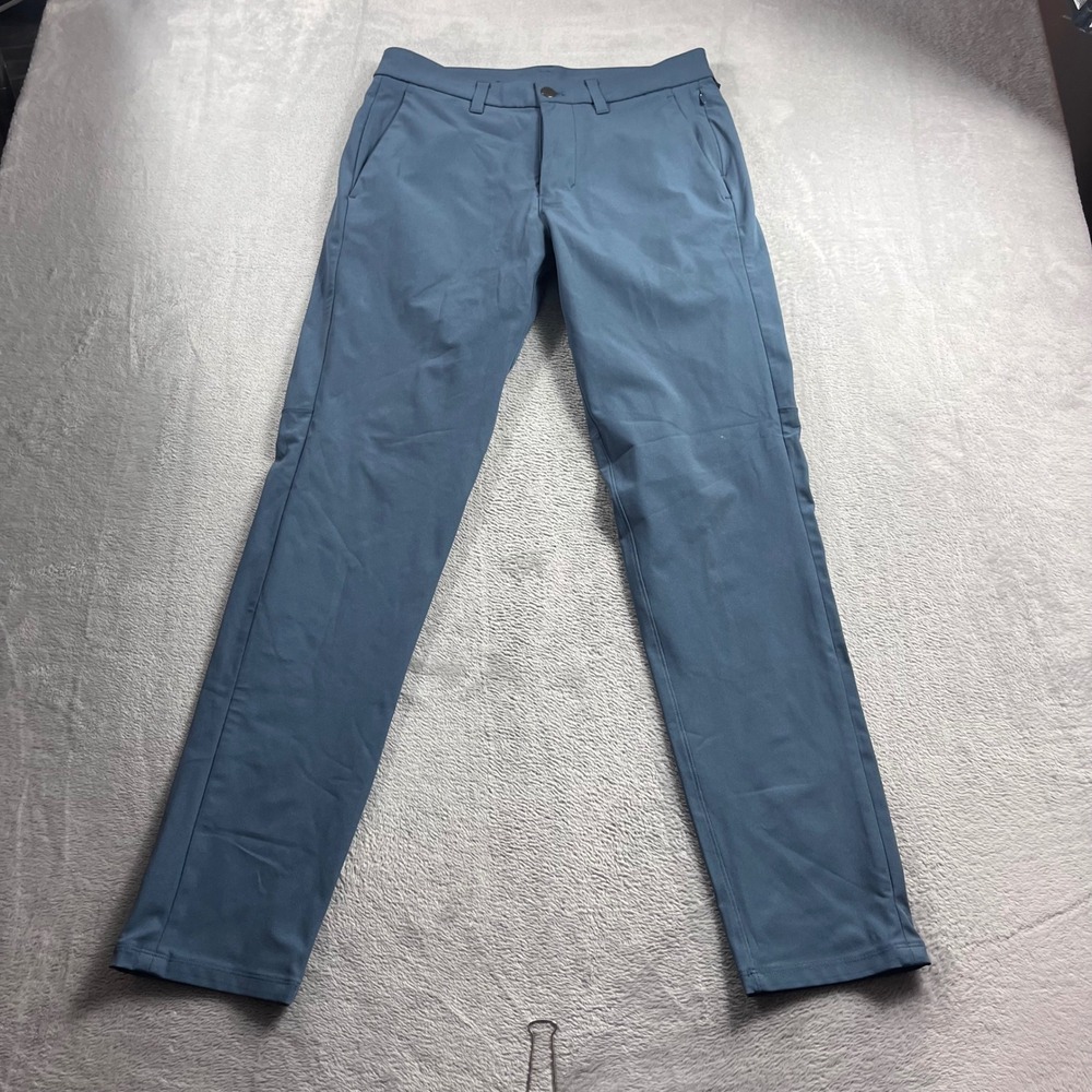 Lululemon Commission Slim-Fit Pant 30 Blue Gray LM5AF2S Men Tech Trousers